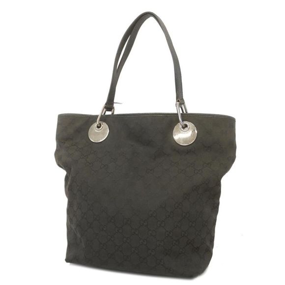 Gucci Tote Bag GG Canvas Black Silver Hardware - Picture 1 of 16